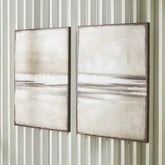 Warmstead Furniture - Ashley Furniture - Brockdunn Wall Decor - Wall Art Set (Set of 2) / Tan/Brown - A8000403